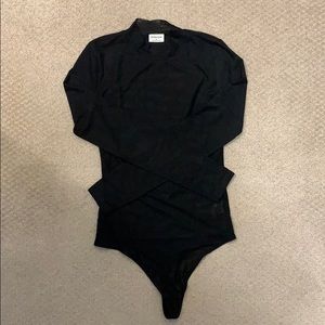 Babaton black mesh bodysuit